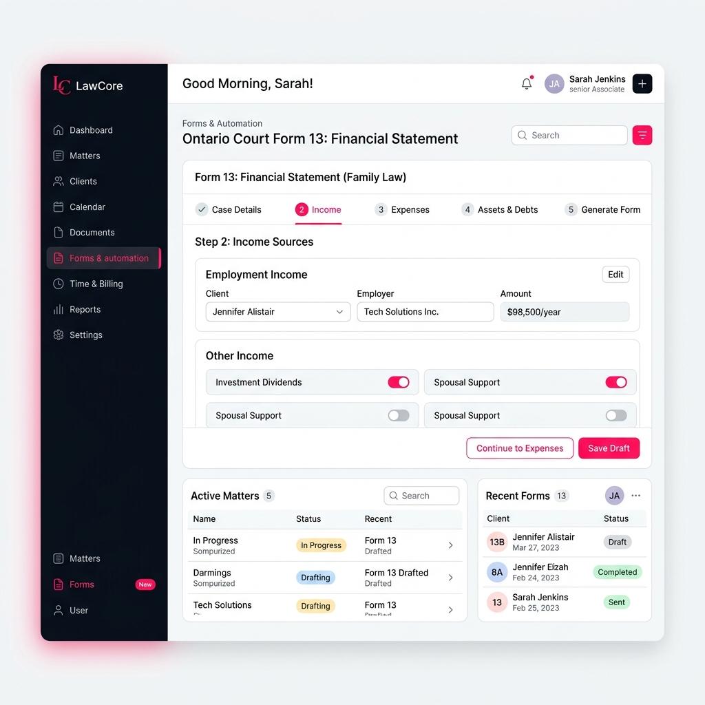 LawCore Dashboard Preview